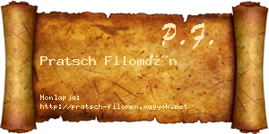 Pratsch Filomén névjegykártya